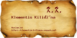 Klementis Kiliána névjegykártya